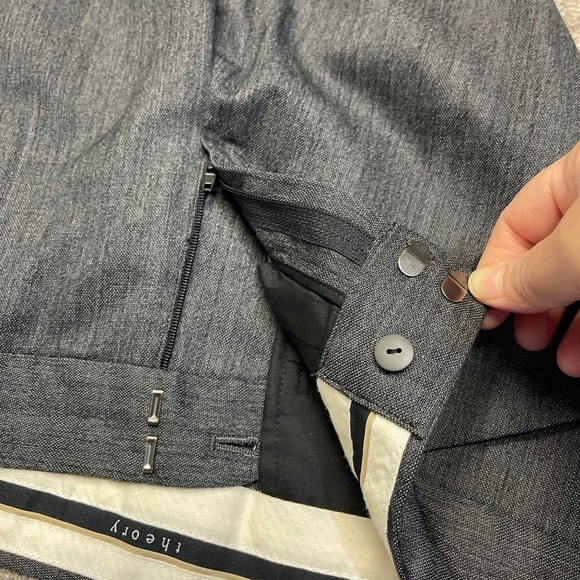 Theory womens bootcut dress pants sz 6 gray wool blend trousers business casual - Picture 12 of 12